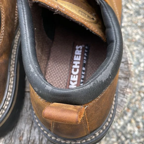 Skechers Leather Upper Balance Men’s Shoes - Picture 5 of 9